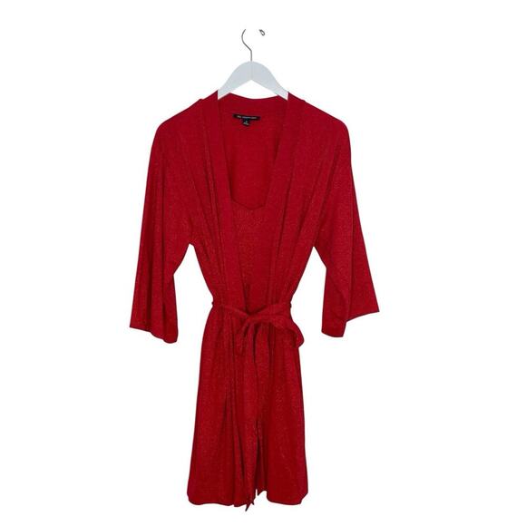 I.n.c. International Concepts 2-Pc. Set Sparkle Red Robe &‎ Chemise Size M NWT - Picture 2 of 5